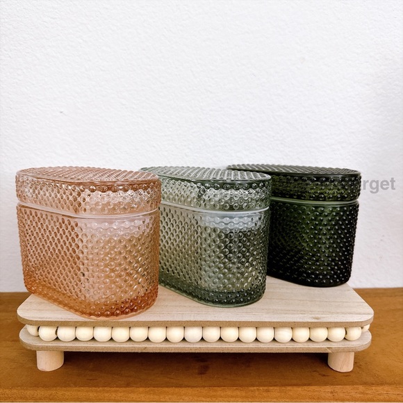 Target Accents Target Bullseye Glass Trinket Boxes Complete Set Of